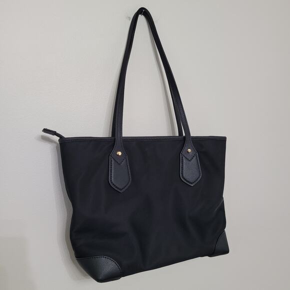 Michael Kors Eva Black Nylon Small Carryall Top Zip Tote, Shoulder Bag EUC - Picture 4 of 10